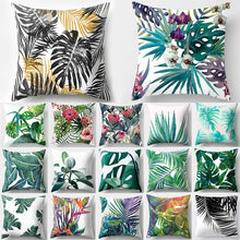 Load image into Gallery viewer, Tropical Leaf Cactus Cushion Cover