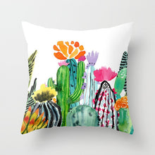 Load image into Gallery viewer, Tropical Leaf Cactus Cushion Cover