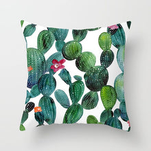 Load image into Gallery viewer, Tropical Leaf Cactus Cushion Cover
