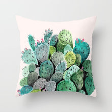 Load image into Gallery viewer, Tropical Leaf Cactus Cushion Cover
