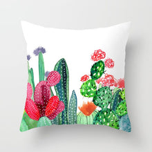 Load image into Gallery viewer, Tropical Leaf Cactus Cushion Cover