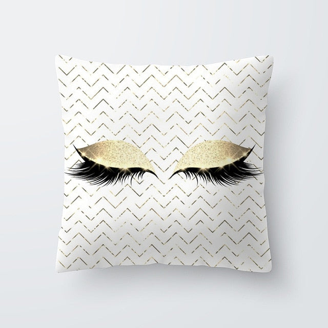 Marble Eye Lash Pillow Cover