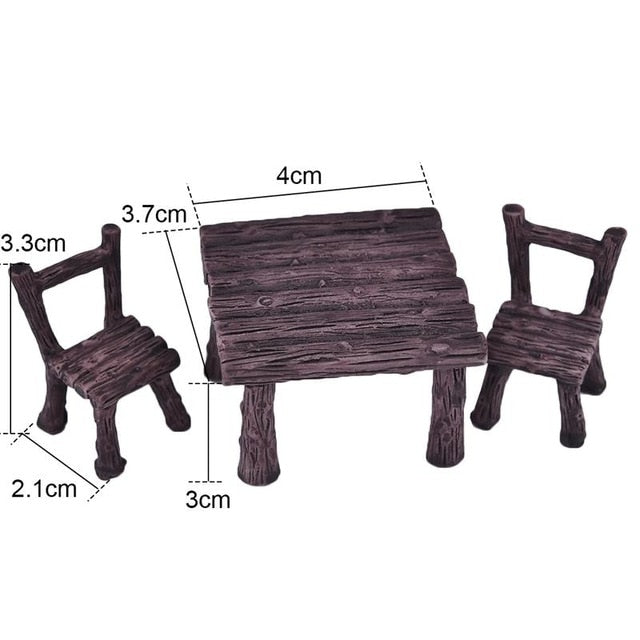 Table Chair Resin Decoration