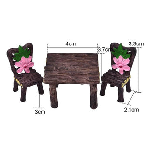 Table Chair Resin Decoration