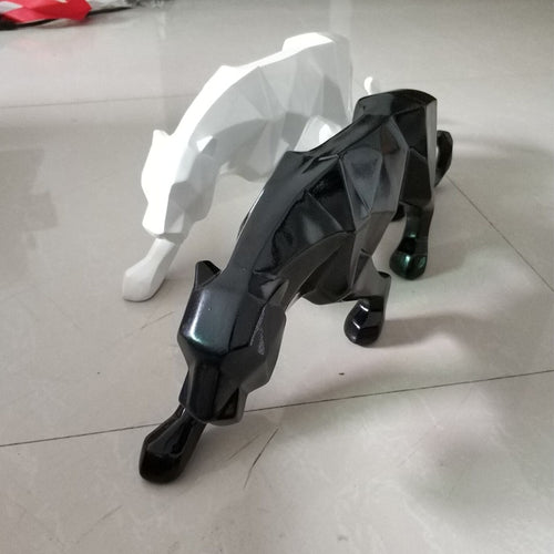 Geometric Leopard Sculpture
