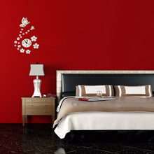 Load image into Gallery viewer, Floral Butterfly Wall Clock