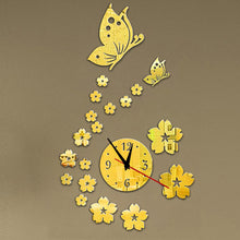 Load image into Gallery viewer, Floral Butterfly Wall Clock