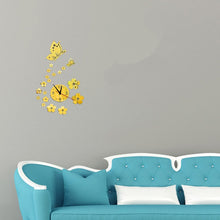 Load image into Gallery viewer, Floral Butterfly Wall Clock