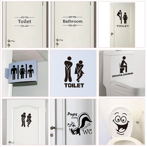 Toilet Entrance Sign Door Sticker