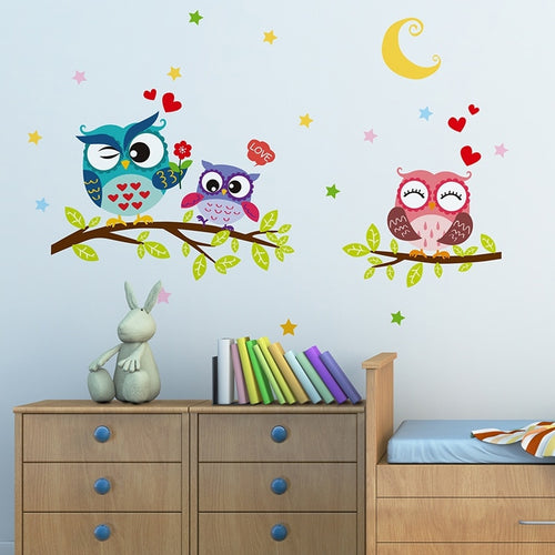 Cartoon Animal Owl Wall Sticker
